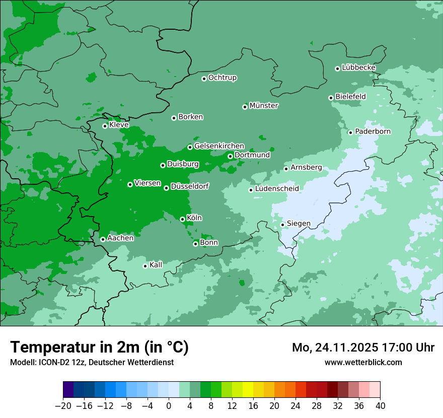 Modellkarten Temperatur