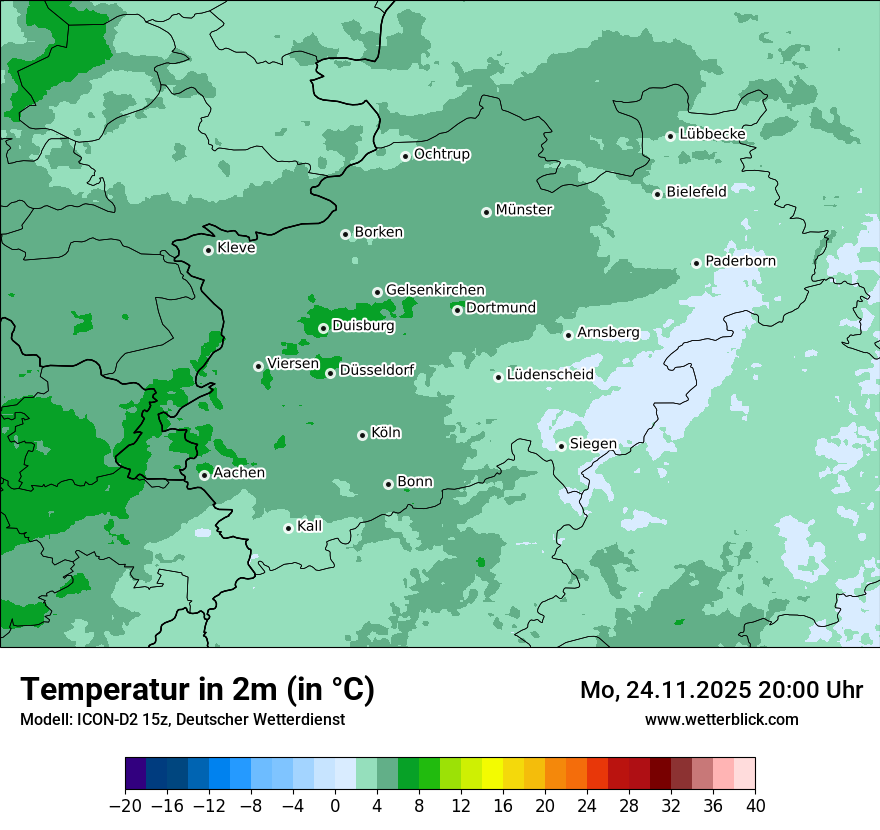 Modellkarten Temperatur