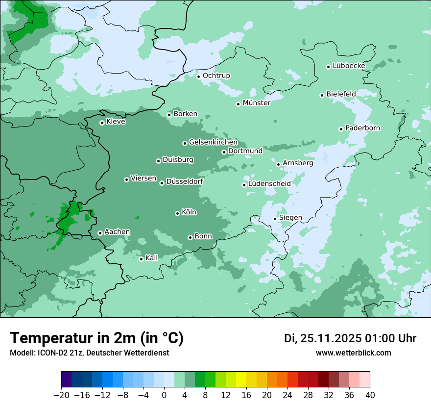 Modellkarten Temperatur