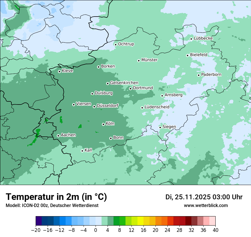 Modellkarten Temperatur