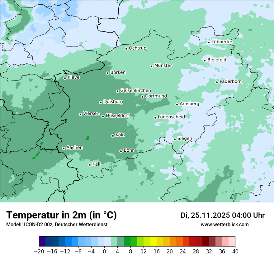 Modellkarten Temperatur