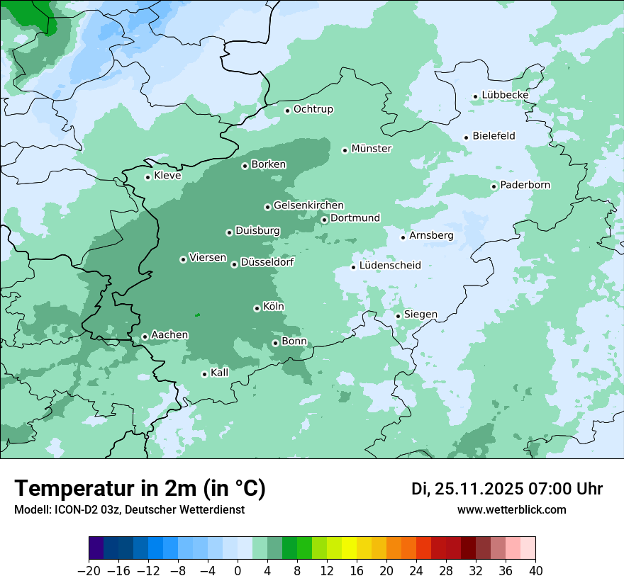 Modellkarten Temperatur
