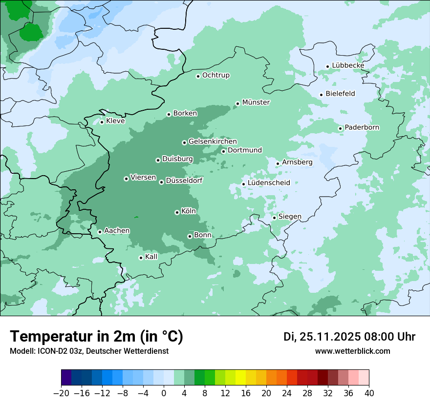 Modellkarten Temperatur