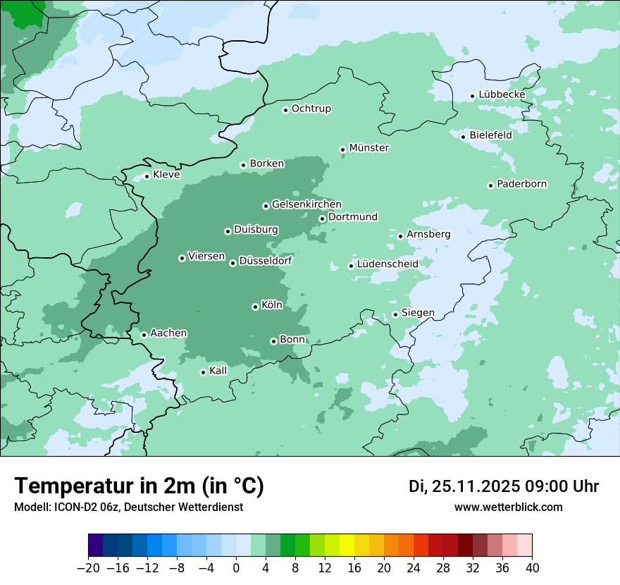 Modellkarten Temperatur