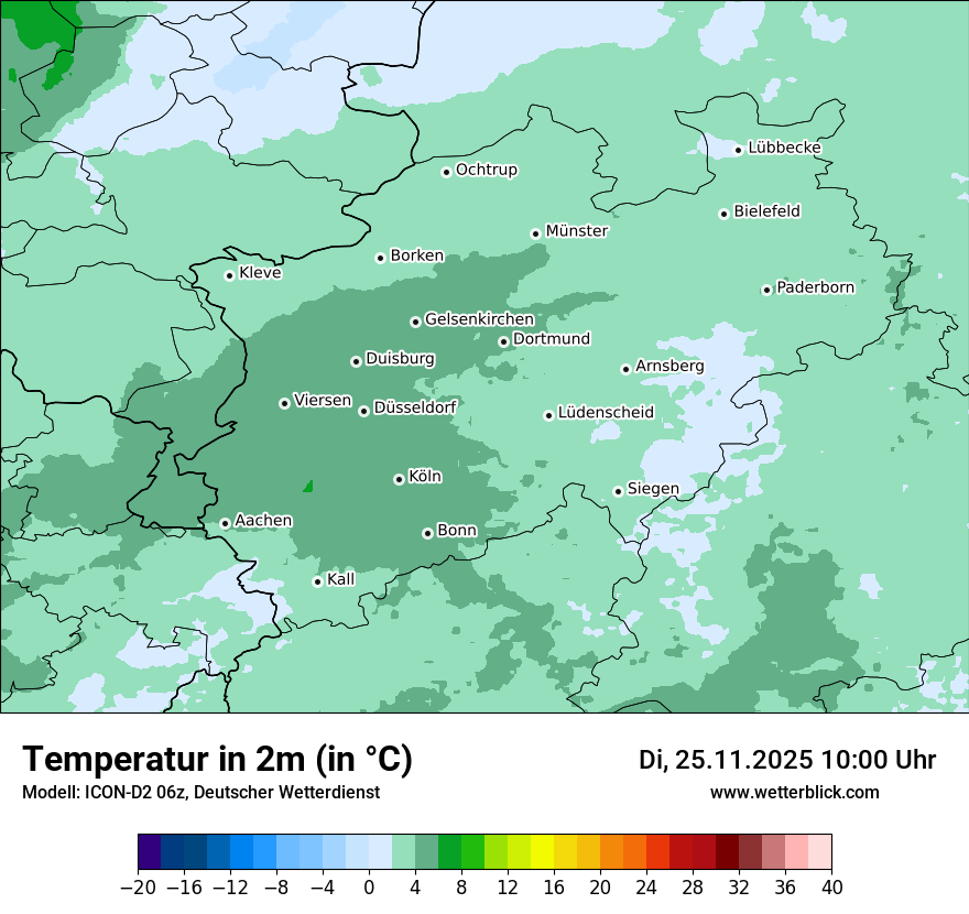 Modellkarten Temperatur