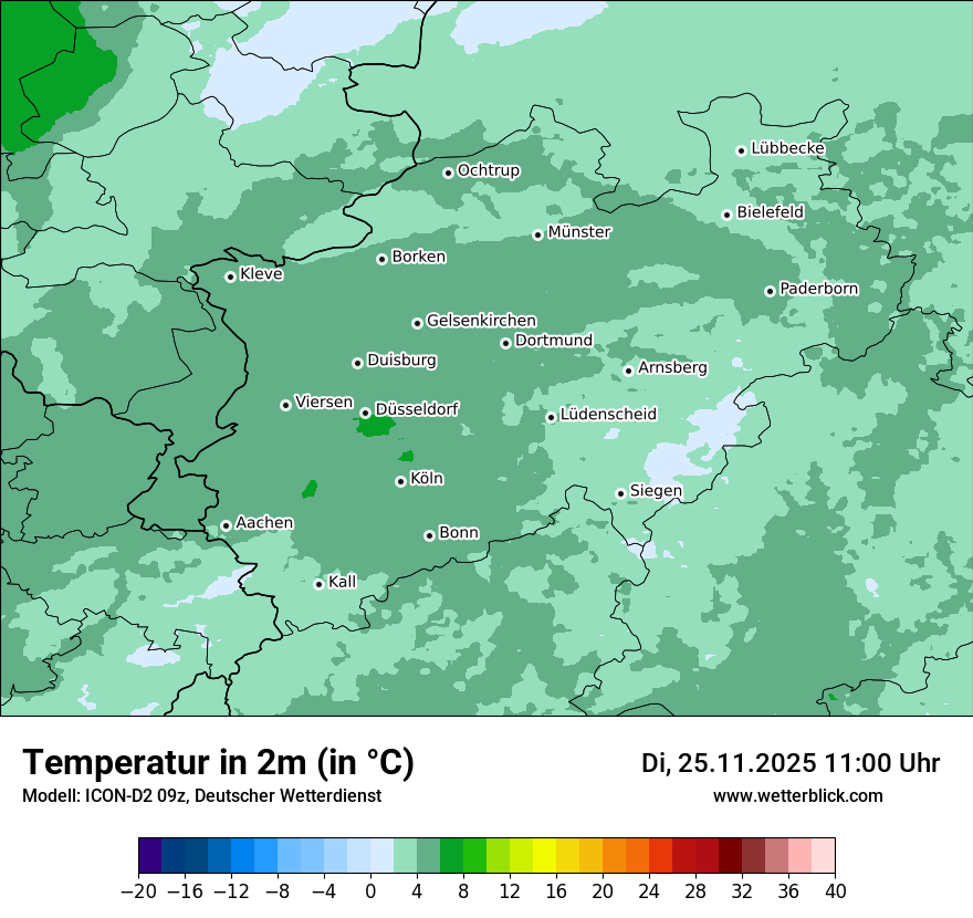Modellkarten Temperatur