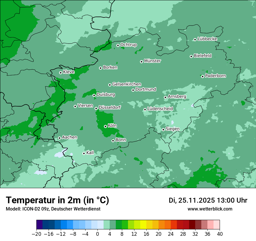 Modellkarten Temperatur