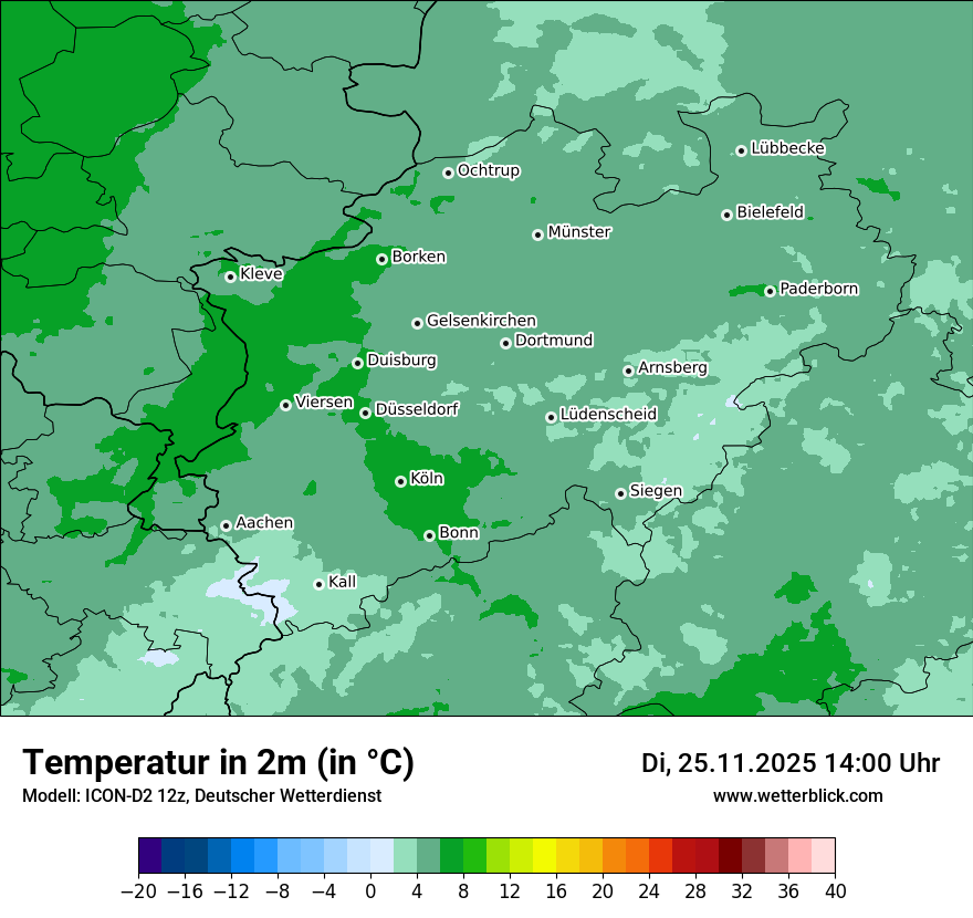 Modellkarten Temperatur