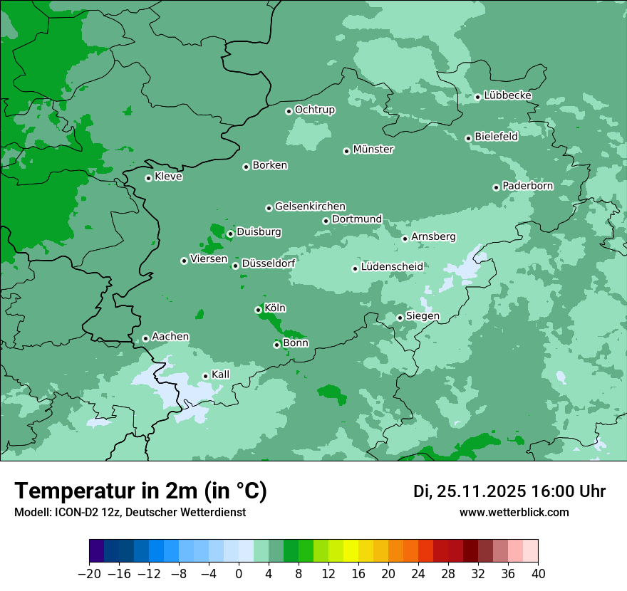 Modellkarten Temperatur