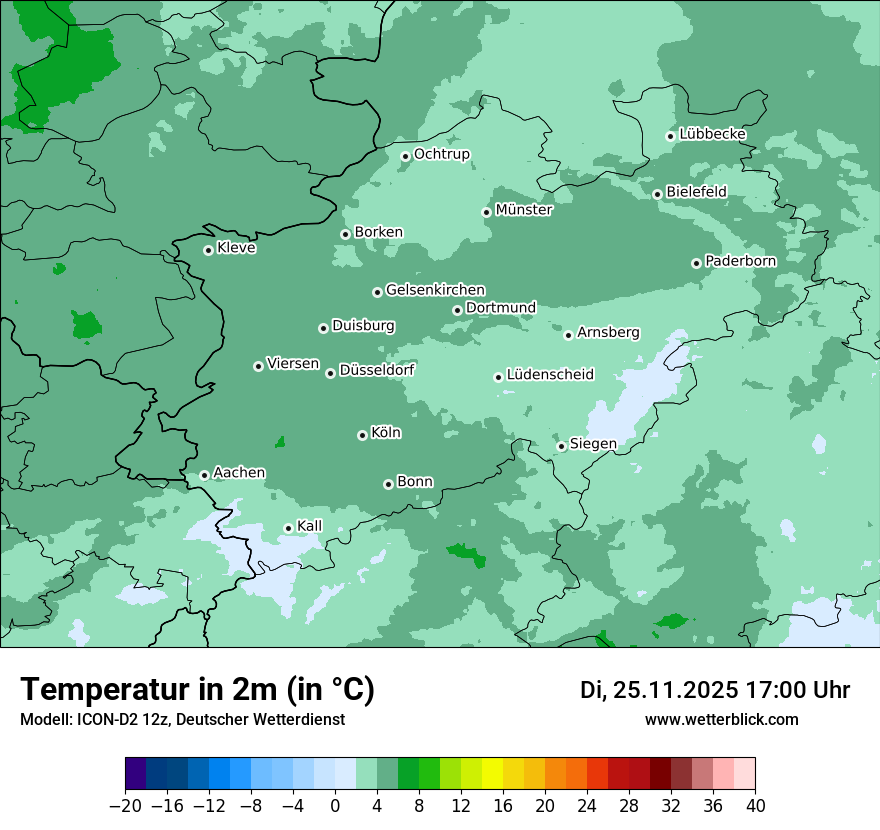 Modellkarten Temperatur