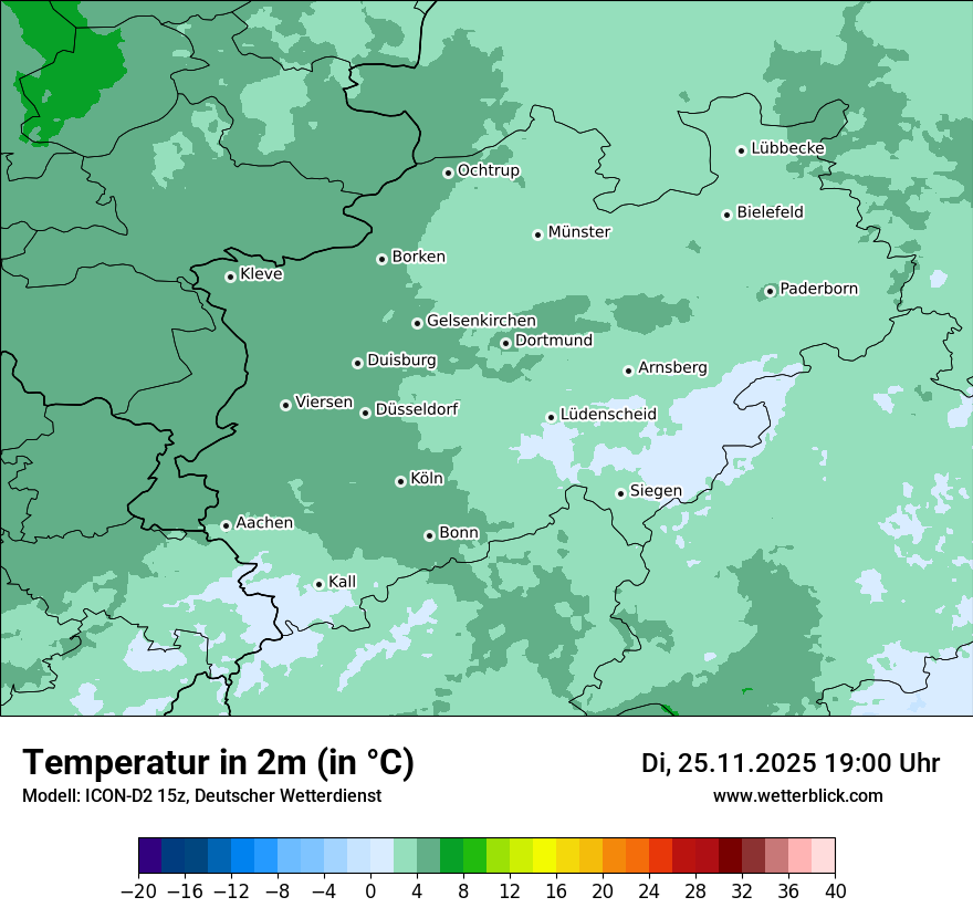 Modellkarten Temperatur