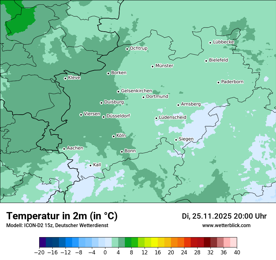 Modellkarten Temperatur