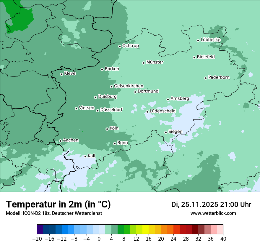 Modellkarten Temperatur