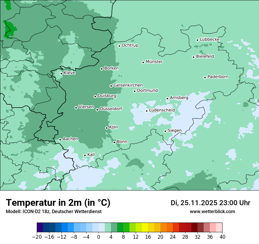 Modellkarten Temperatur