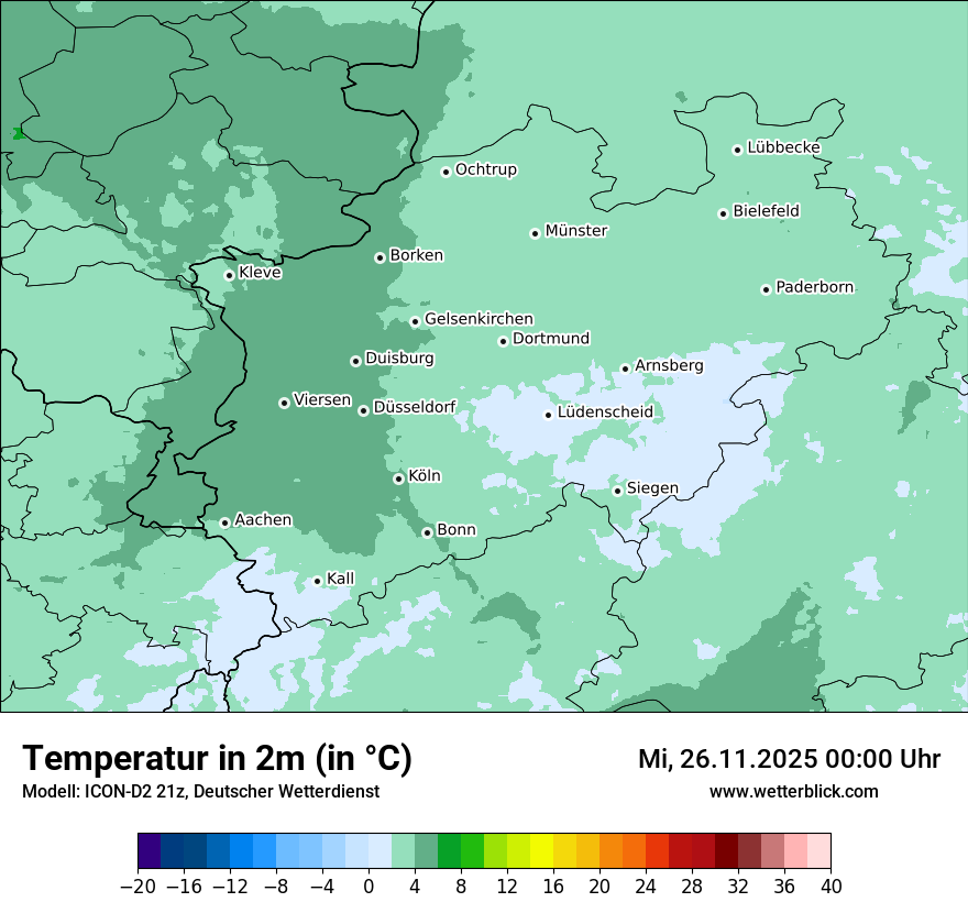 Modellkarten Temperatur