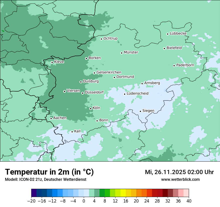 Modellkarten Temperatur