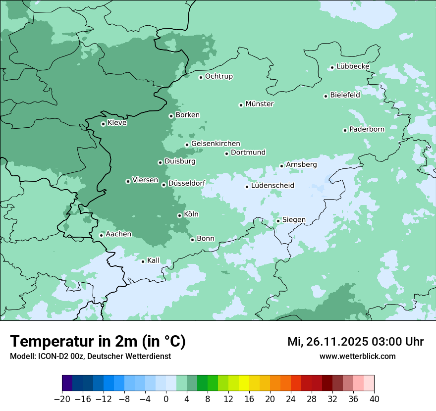 Modellkarten Temperatur