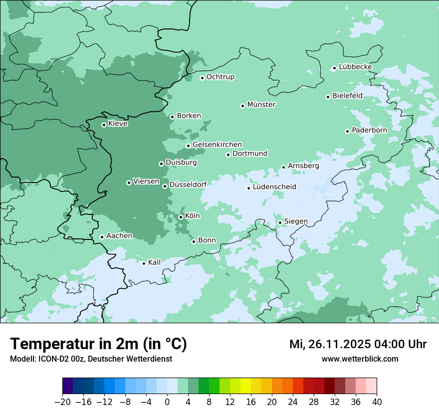 Modellkarten Temperatur