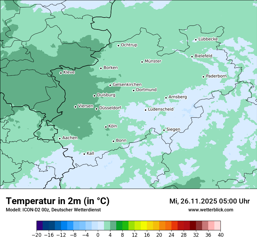 Modellkarten Temperatur