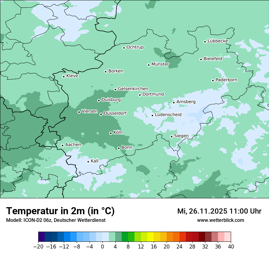 Modellkarten Temperatur