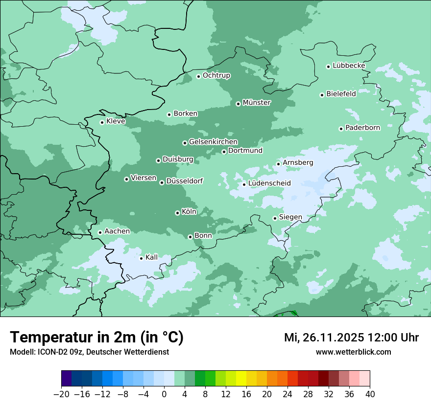 Modellkarten Temperatur