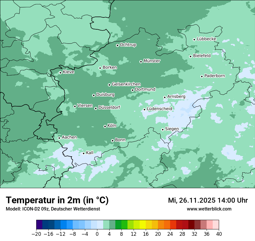 Modellkarten Temperatur