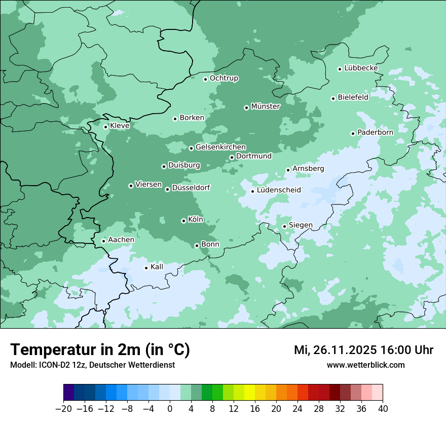 Modellkarten Temperatur