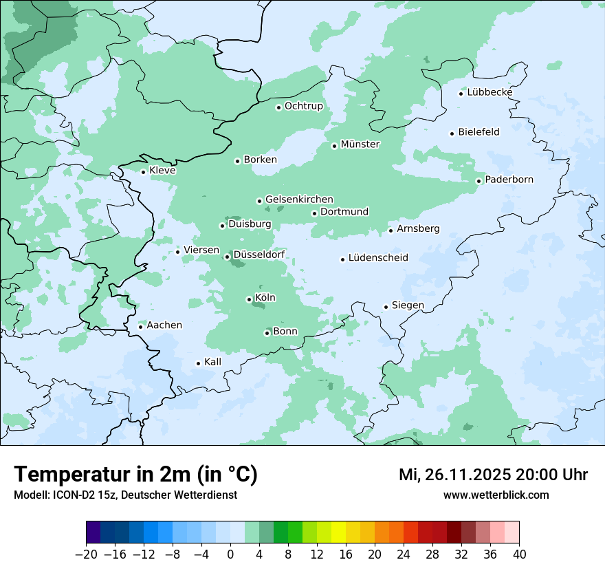 Modellkarten Temperatur