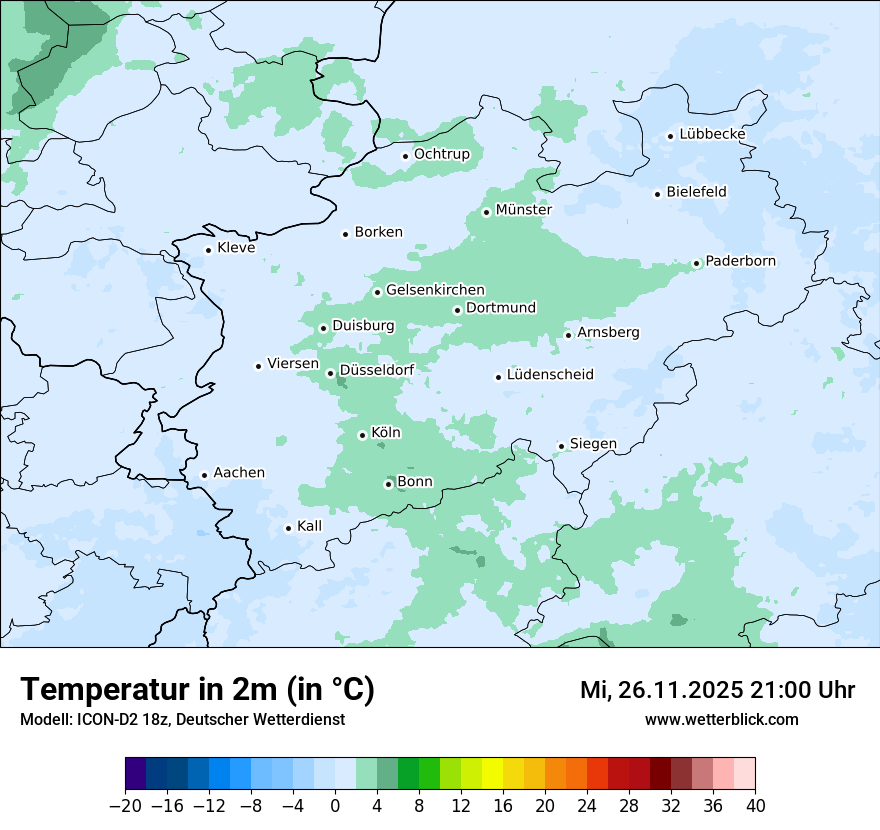 Modellkarten Temperatur