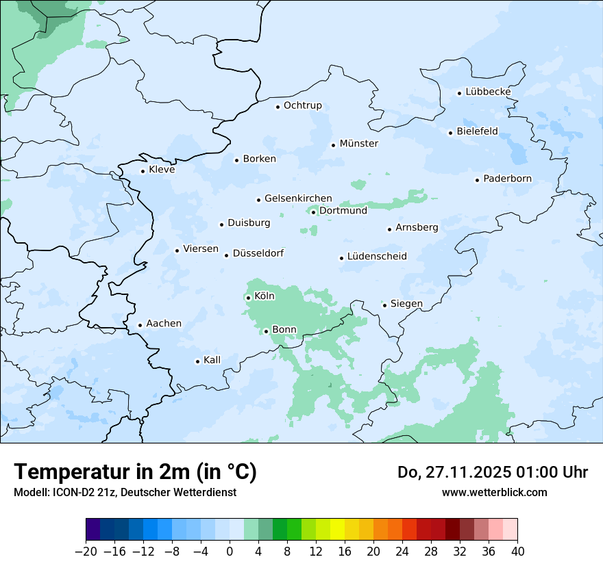 Modellkarten Temperatur