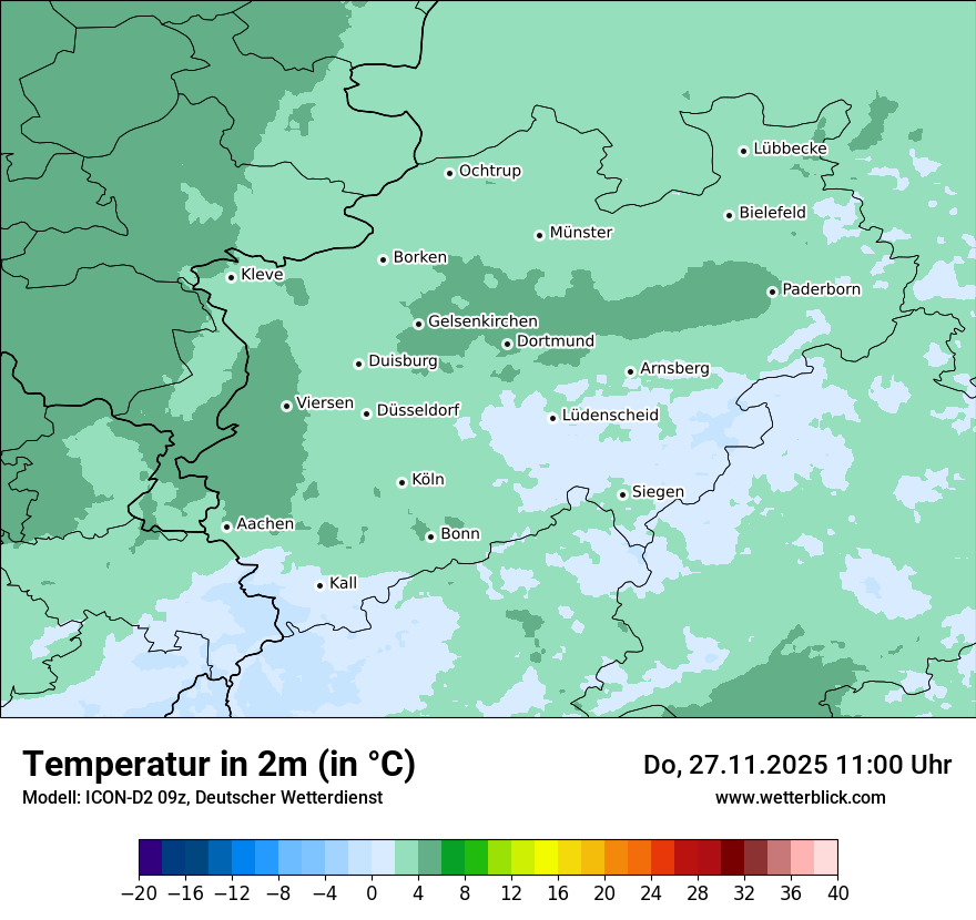 Modellkarten Temperatur