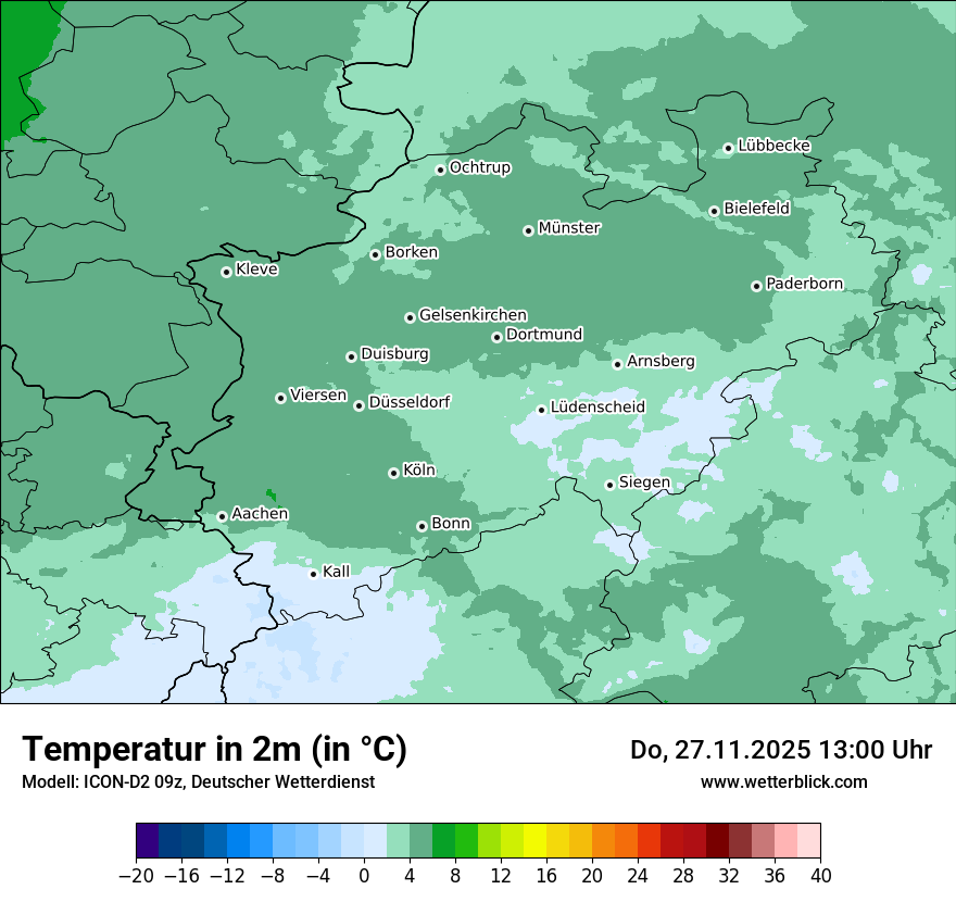 Modellkarten Temperatur