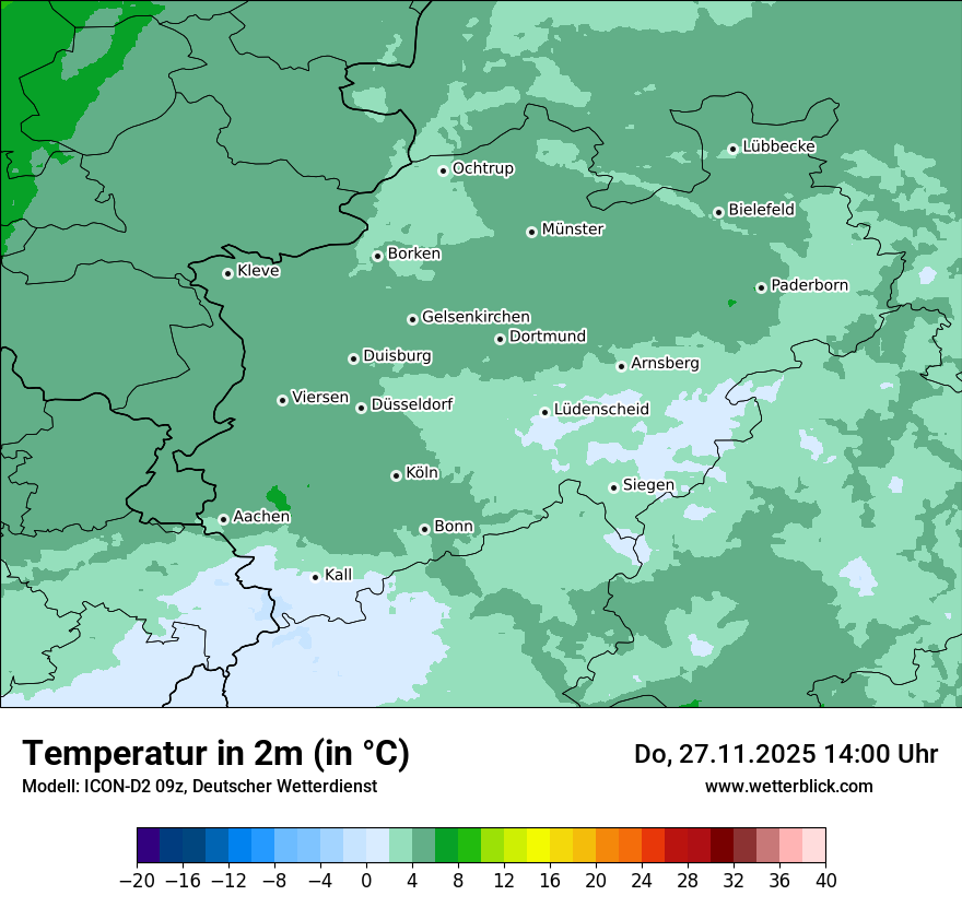 Modellkarten Temperatur