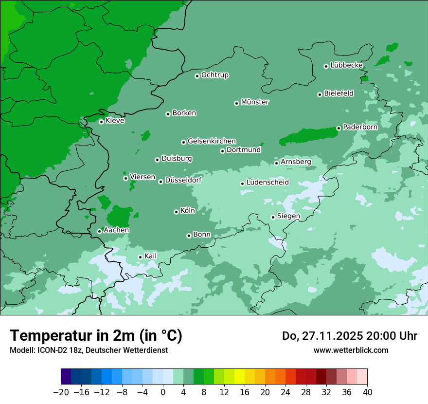 Modellkarten Temperatur