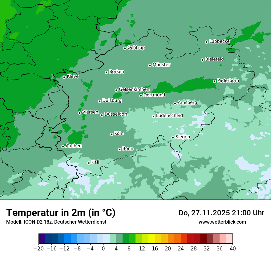 Modellkarten Temperatur