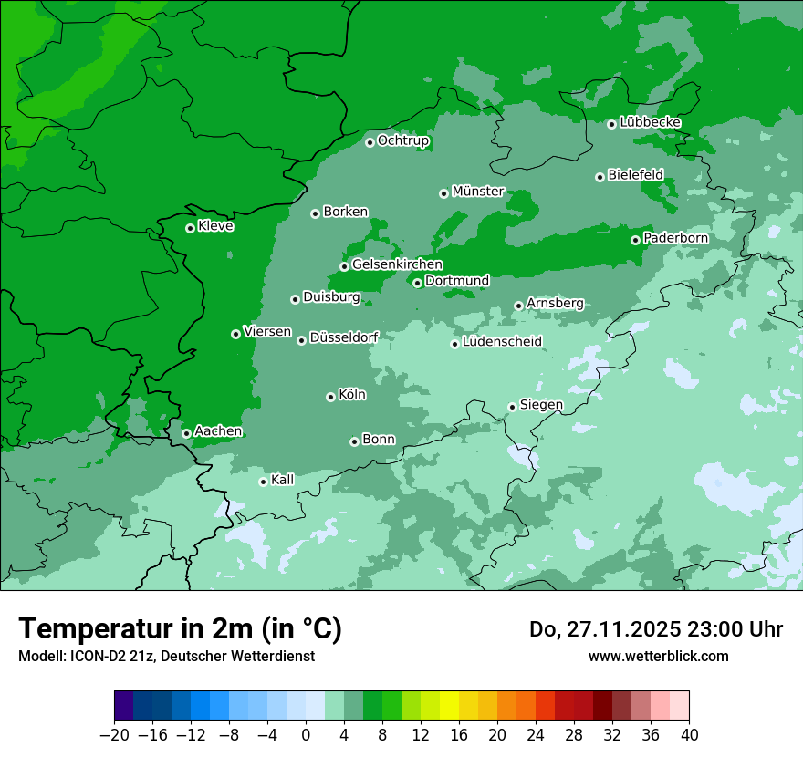 Modellkarten Temperatur