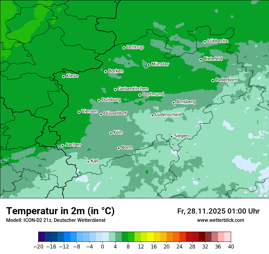 Modellkarten Temperatur
