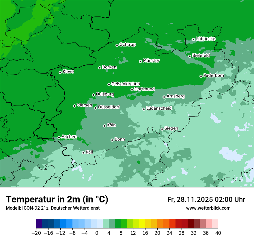 Modellkarten Temperatur