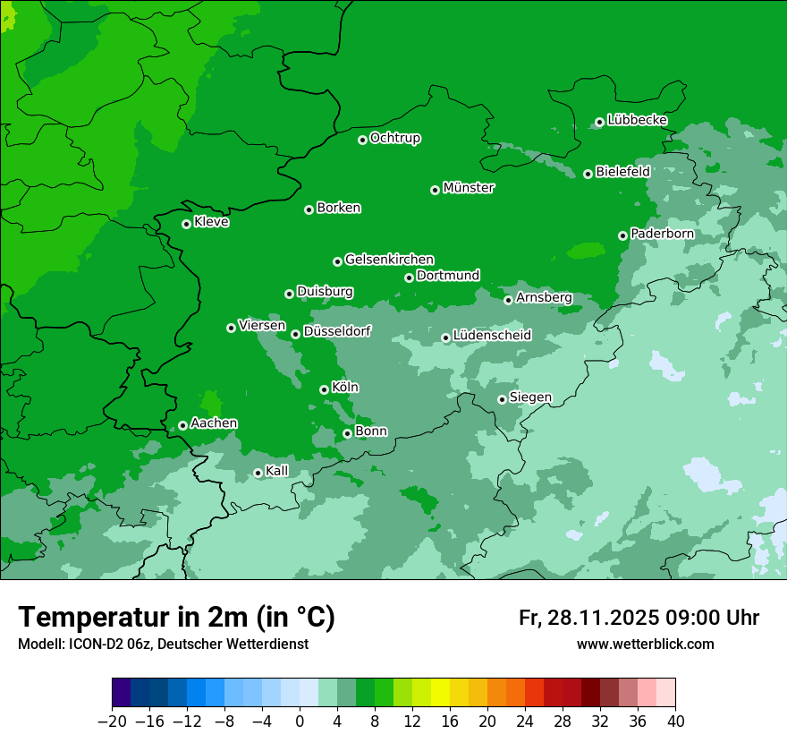 Modellkarten Temperatur