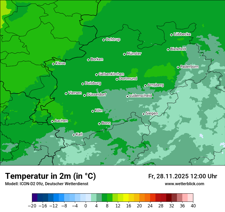 Modellkarten Temperatur