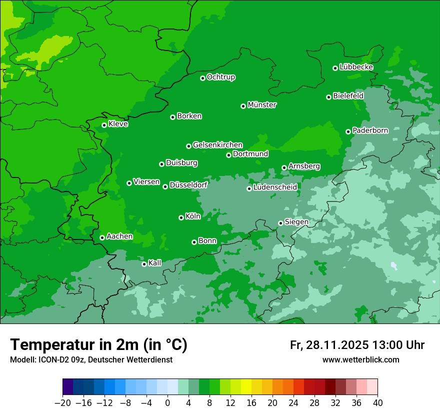 Modellkarten Temperatur