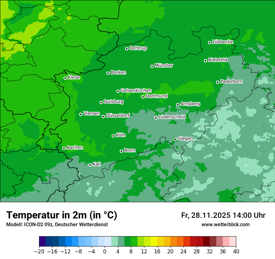 Modellkarten Temperatur