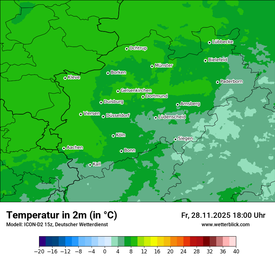 Modellkarten Temperatur