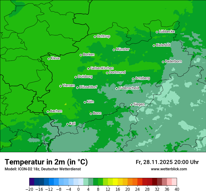 Modellkarten Temperatur