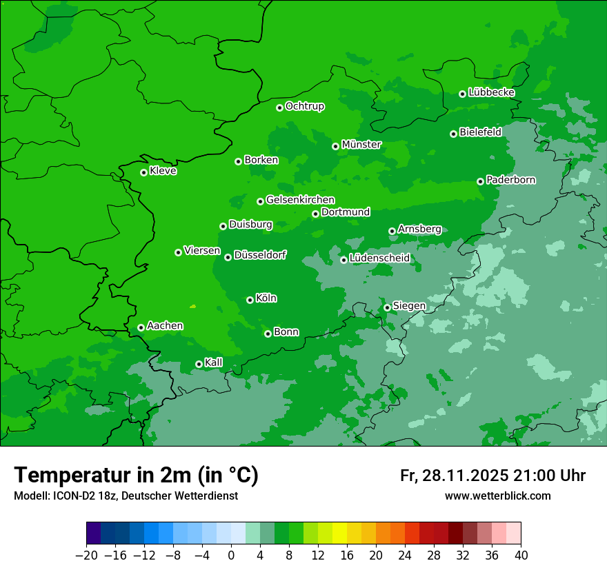 Modellkarten Temperatur