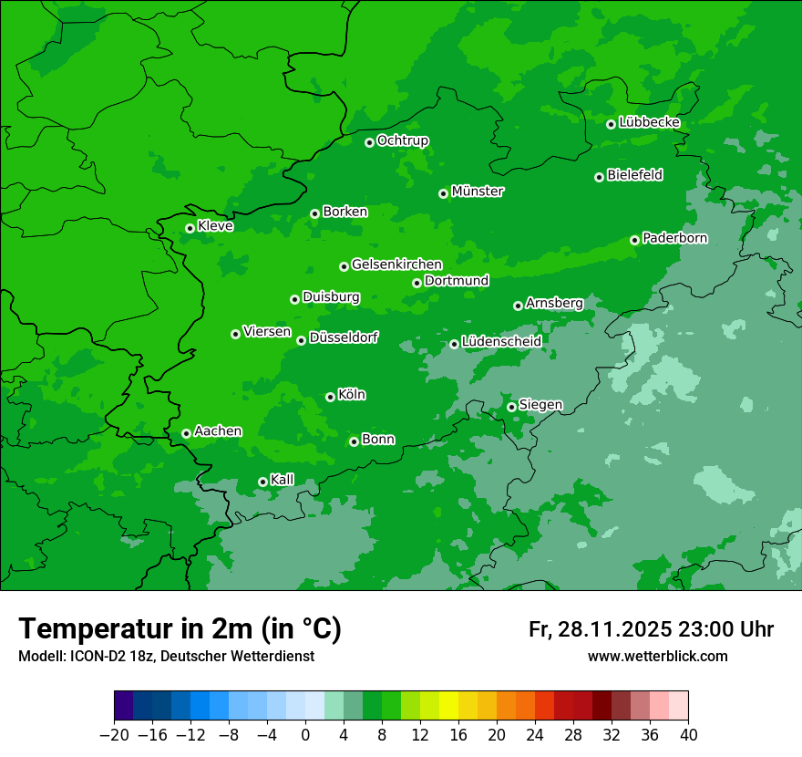 Modellkarten Temperatur