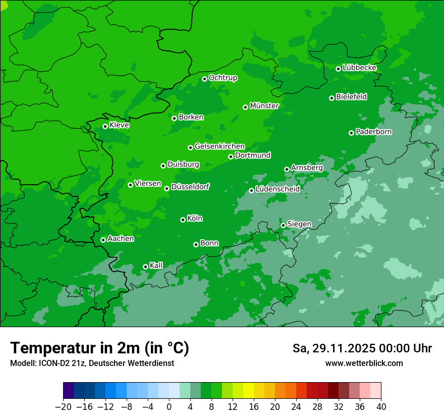 Modellkarten Temperatur
