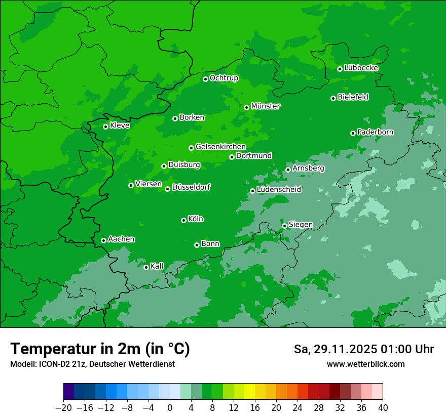 Modellkarten Temperatur