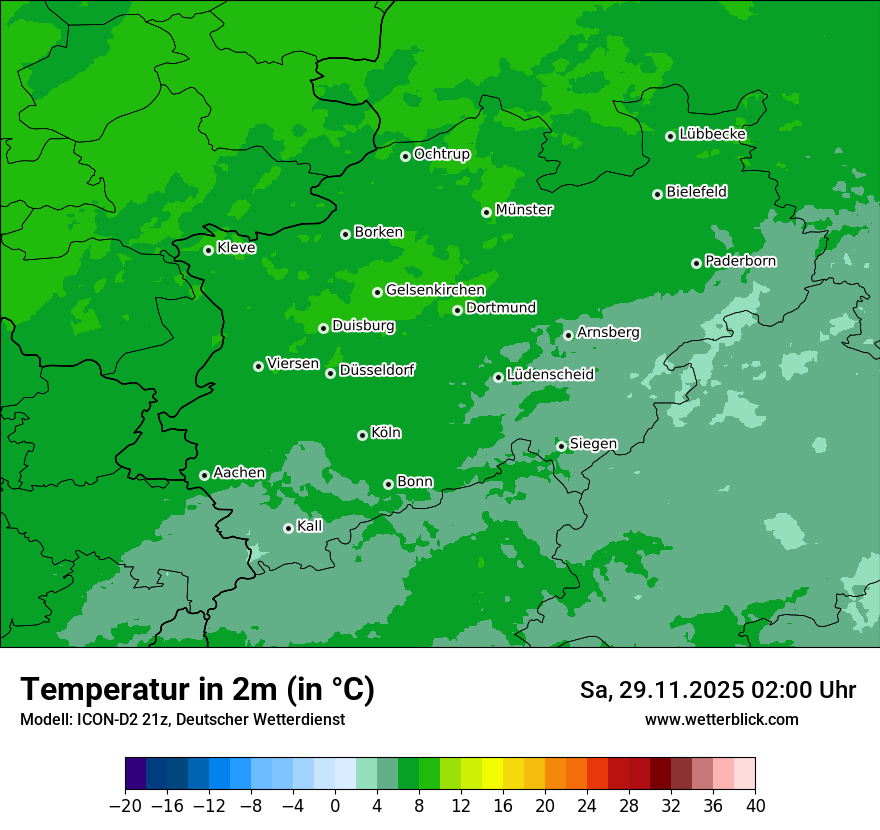 Modellkarten Temperatur