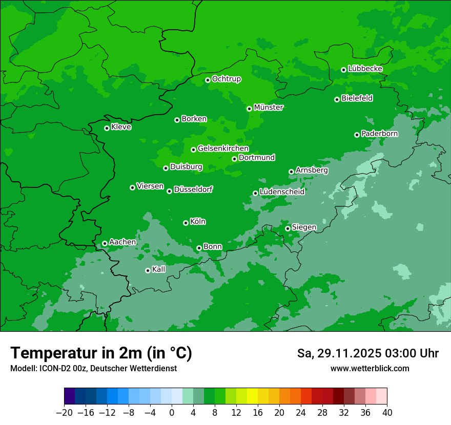 Modellkarten Temperatur